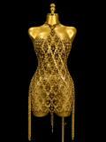 Raindrop Sheath & Corset | Gold
