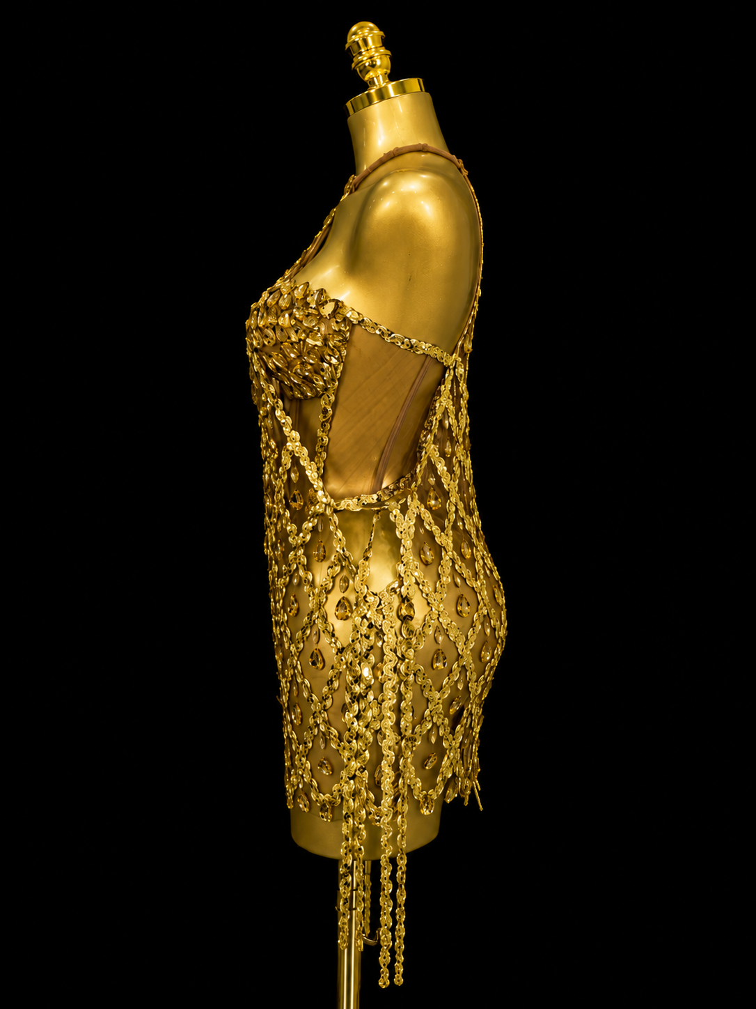 Raindrop Sheath & Corset | Gold
